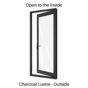 Single Hinged Door Charcoal Lustre Outside