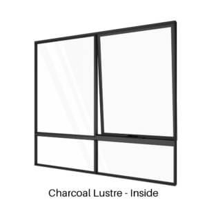 Single Awning with Fixed Lite over Two Low Lites Charcoal Lustre Inside