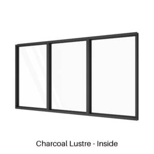 Three Panel Fixed Window Charcoal Lustre Inside