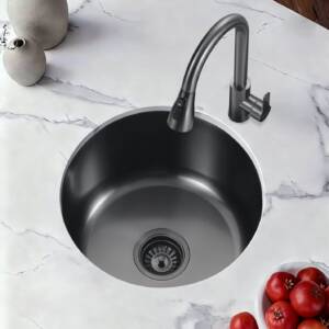 Hamersley Gunmetal Round Kitchen Sink Installation