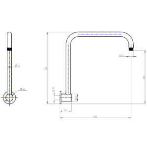 sky round shower arm sizes