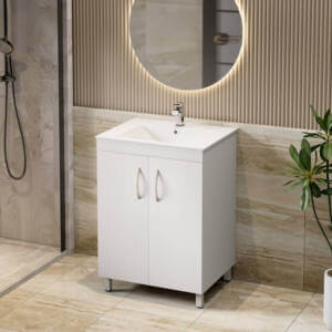 bathroom with monica 60cm pvc vanity unit