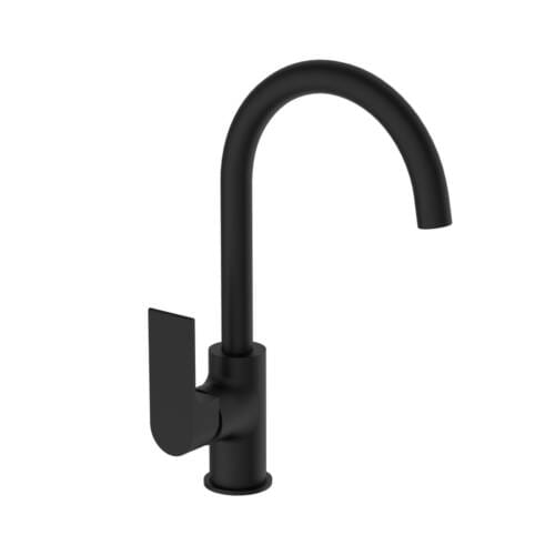 Bianca Kitchen Mixer Gooseneck Spout Matte Black NR321506MB