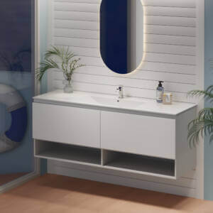 Marine Shelf 150cm Single Bowl Vanity Unit in Bathroom