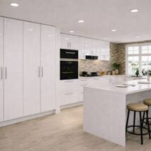 Tall kitchen pantry cupboards integrated into a modern Australian kitchen cabinet layout