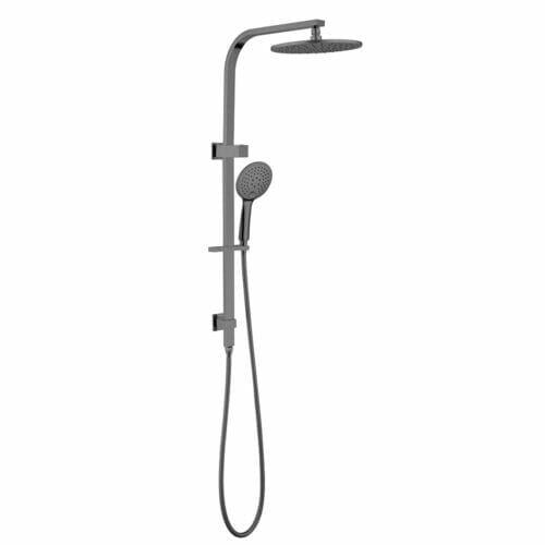 Celia/Bianca Gunmetal Twin Shower Round Celia/Bianca Gunmetal Twin Shower Set with Round design