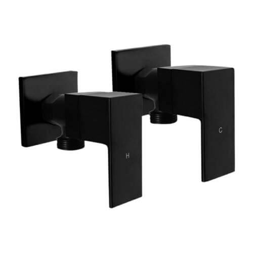 Cube 1/4 Turn Black Washing Machine Stops