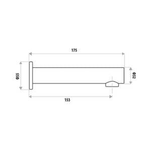 Elle Stainless Steel Bath Spout Specs