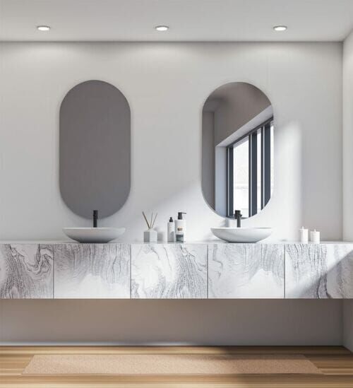 Como Oval Mirror Frameless Como Oval Mirror Polished Edge