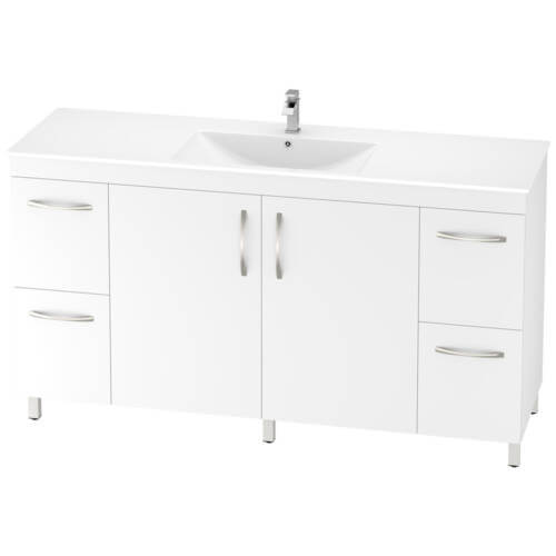 150cm single bowl PVC vanity unit monica on feet