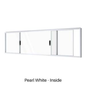Double Sliding Window Pearl White Inside