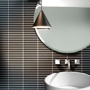 Finger Mosaic Black Kit Kat Tile