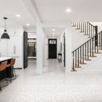 Terrazo Stone Jelly White Tile Installation