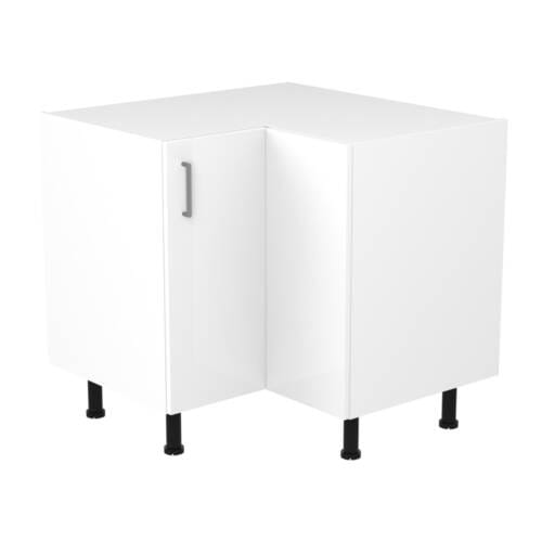 90cm Corner Base Cabinet with Sky Gunmetal Handel