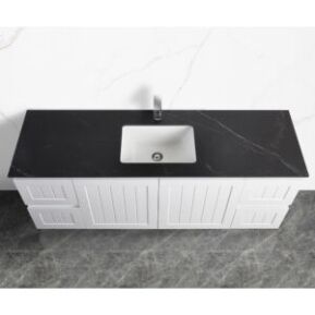 150cm-shakespeare-black-single-bowl-top-view Shakespeare Black Sintered Stone Vanity Top - Top View