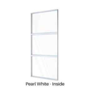 Three Panels Vertical Fixed Window Pearl White Inside