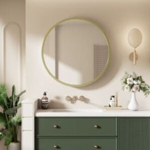 Brooklyn Round Mirror Brushed Gold