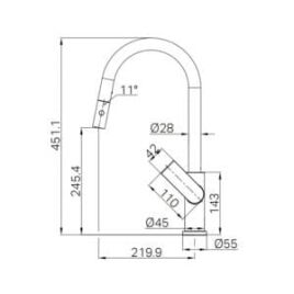 Bianca Pull Out Sink Mixer With Vegie Spray Function Drawings