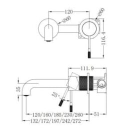 Opal Wall Basin-Bath Mixer Separate Back Plate