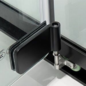 rolling-door-and-return-shower-bottomrail Rolling Door & Return Shower Stainless Steel Black - Bottom Rail