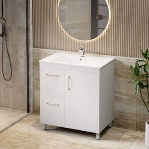 bathroom with 75cm left-hand drawer monica vanity unit bathroom with monica 75cm pvc vanity unit