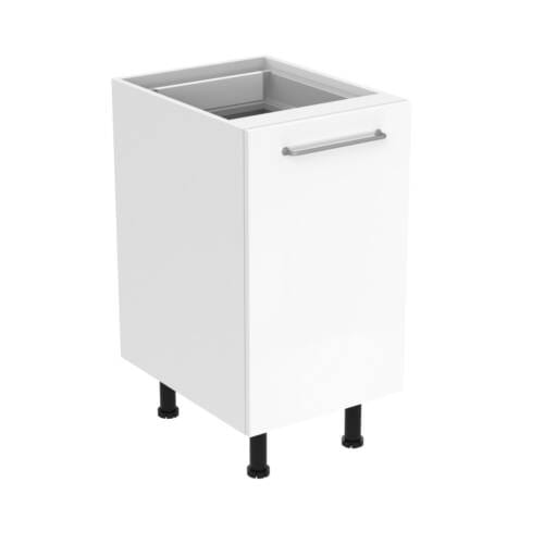 45cm Pull Out Utility Base Cabinet with Cosmic Gunmetal Handel (Side View)