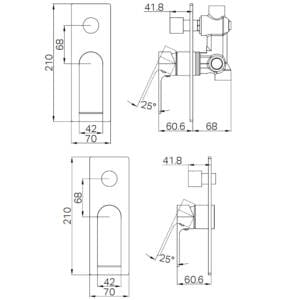 Bianca Shower Mixer With Diverter Drawings