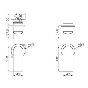 Bianca Shower Mixer 60mm Plate Drawings