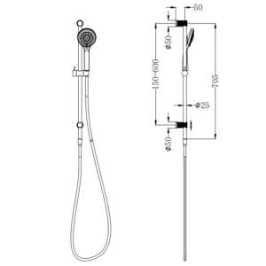 Opal Shower Rail With Air Shower