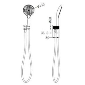 Opal Shower On Bracket With Air Shower II Opal Shower On Bracket With Air Shower II