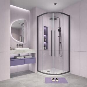Alpine Corner Entry Curved Shower Matte Black