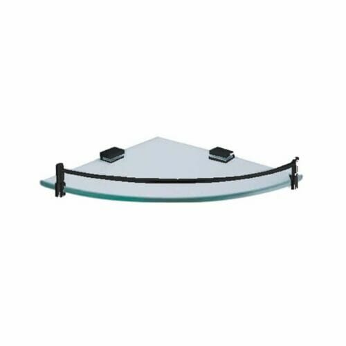 Square Black Corner Glass Shelf