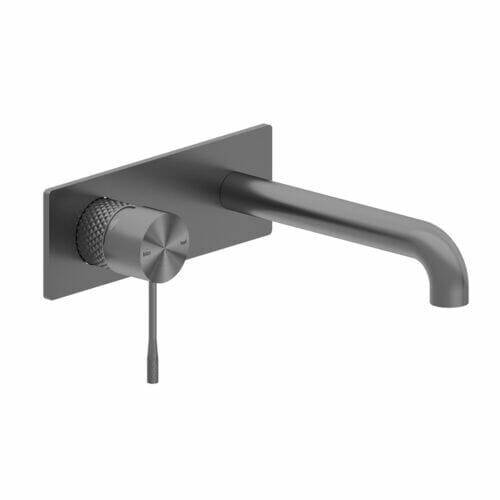 Opal Graphite Wall Mixer Tap Set