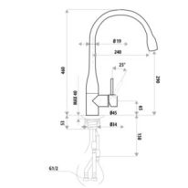 SST873B_Technical_Drawing_Elle-Pull-Out-Mixer Elle Project Stainless Steel Pull-Out Mixer Specs