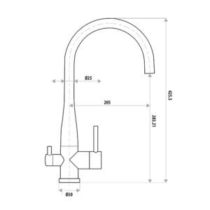 Elle Project Stainless Steel Filter Sink Mixer Specs