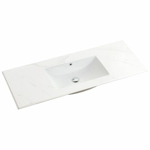 Mountain Snow Sintered Stone Vanity Top – 120cm Mountain Snow Sintered Stone Vanity Top 120cm