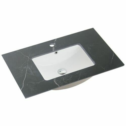 Shakespeare Black Sintered Stone Vanity Top – 75cm