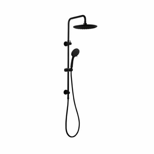 Loui Twin Shower With Rail Matte Black
