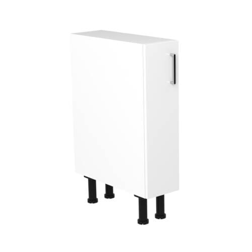 20cm Base Cabinet Left Hand with Sky Chrome Handle (Side View)