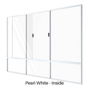Double Slider with Fixed Lite over Three Low Lites Pearl White Inside