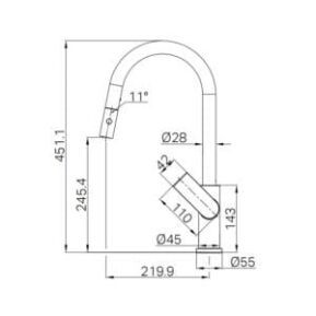 Bianca Pull Out Sink Mixer With Vegie Spray Function Drawings