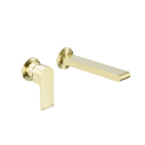 Bianca Wall Basin-Bath Mixer Separate Back Plate 230mm Brushed Gold Bianca Wall Basin-Bath Mixer Separate Back Plate 230mm Brushed Gold
