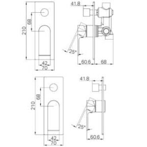 Bianca Shower Mixer With Diverter Drawings Bianca Shower Mixer With Diverter Drawings