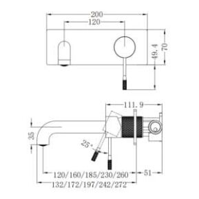 Opal Wall Basin-Bath Mixer Opal Wall Basin-Bath Mixer