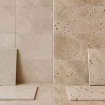 Travertine look tiles compared with natural travertine for Perth homes