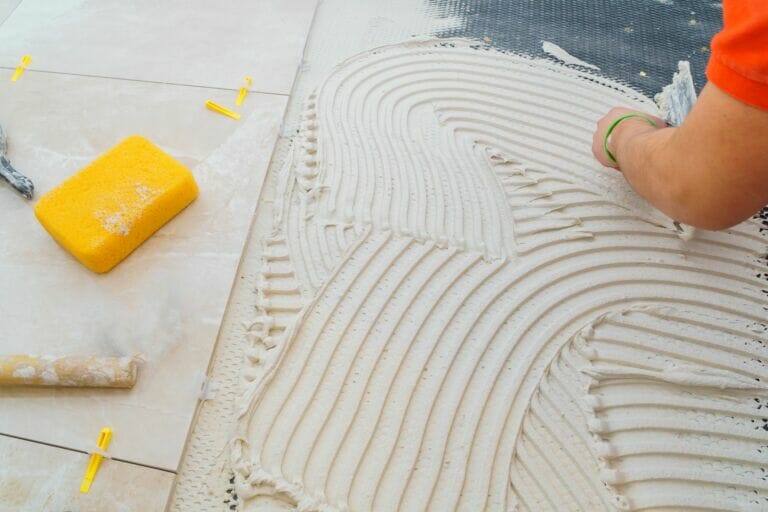tiling bathroom