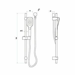 Huntingwood Hand Shower on Rail specs