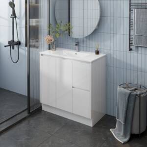 COLA90 BG YE 90cm Laura PVC Vanity in modern bathroom