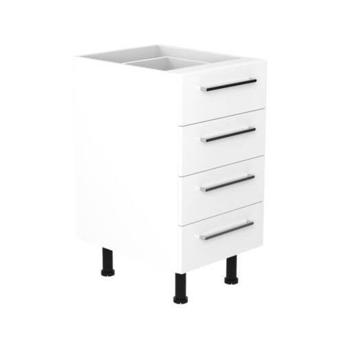 45cm 4 Drawer Base Cabinet 45cm 4 Drawer Base Cabinet with Sky Brushed Nickel Handle (Front View)
