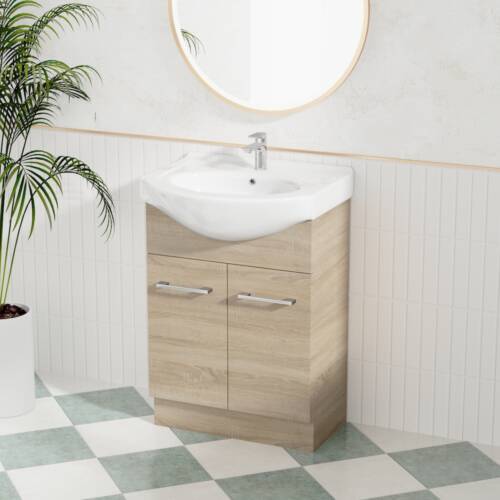 Jessica Semi-Recessed PVC Vanity Unit 60cm Rural Oak Jessica Semi-Recessed PVC Vanity Unit 60cm Rual Oak